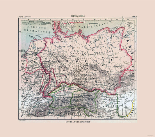 Historic Map - Germany - Perthes 1896 - 26.04 x 23 - Vintage Wall Art