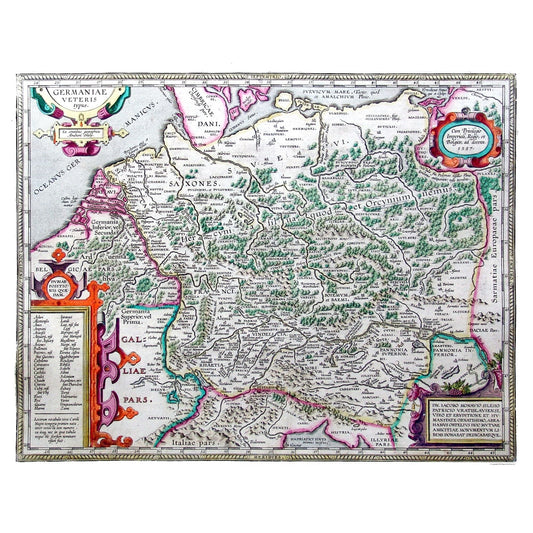 Historic Map - Germany Ancient - Ortelius 1587 - 29.10 x 23 - Vintage Wall Art