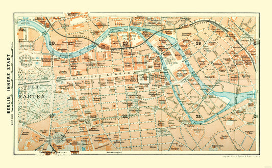 Historic Map - Berlin Germany - Baedeker 1914 - 37.12 x 23 - Vintage Wall Art