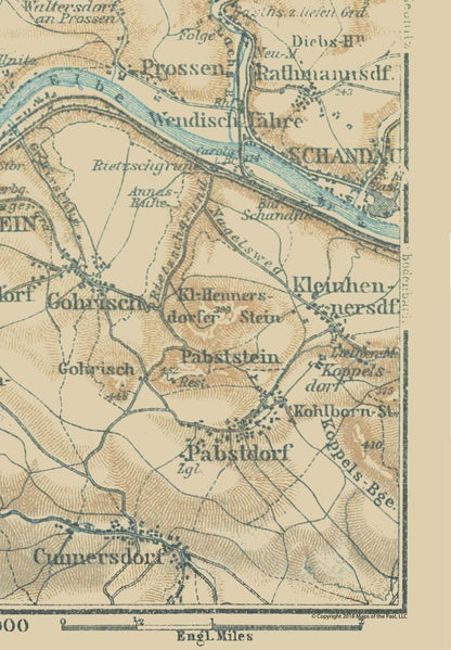 Historic Map - Germany Eastern - Baedeker 1914 - 23 x 33.13 - Vintage Wall Art