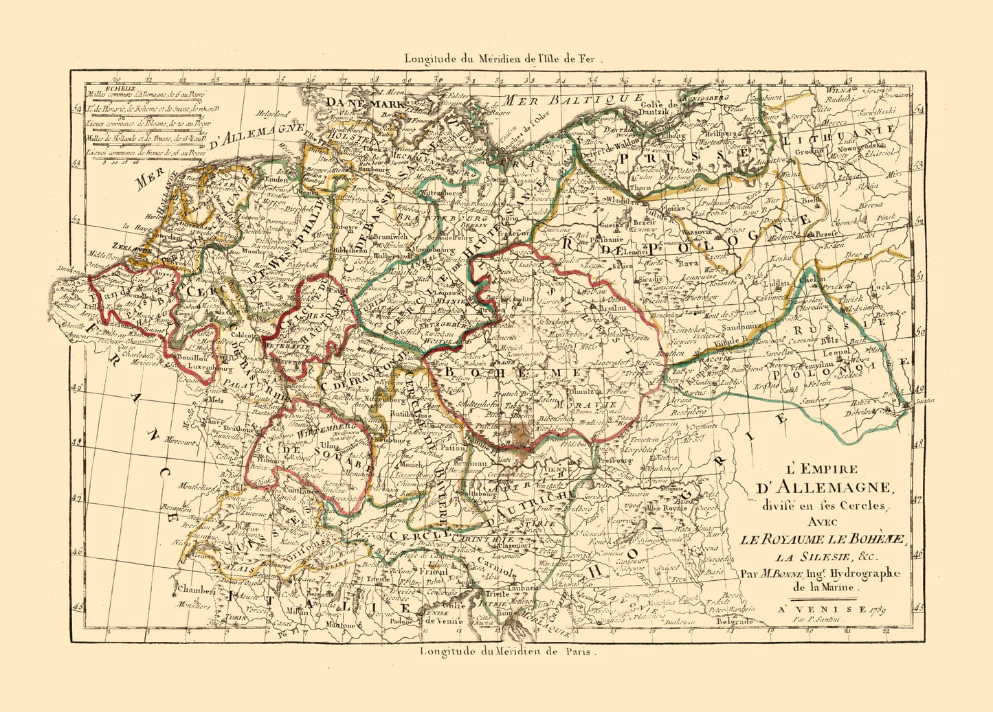 Historic Map - German Empire - Santini 1794 - 32.06 x 23 - Vintage Wall Art