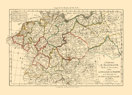 Historic Map - German Empire - Santini 1794 - 32.06 x 23 - Vintage Wall Art