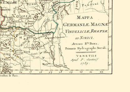 Historic Map - Ancient Germany - Santini 1794 - 32.43 x 23 - Vintage Wall Art