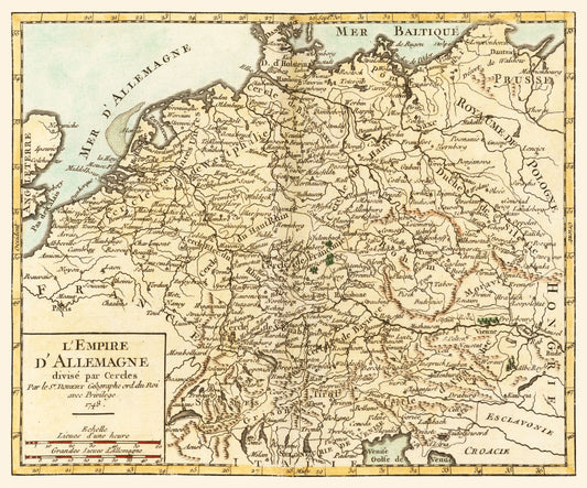 Historic Map - German Empire - Robert 1748 - 27.64 x 23 - Vintage Wall Art