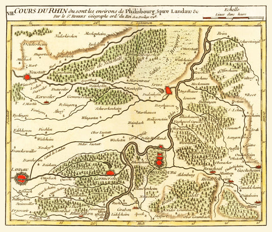 Historic Map - Southwestern Germany - Robert 1748 - 26.93 x 23 - Vintage Wall Art