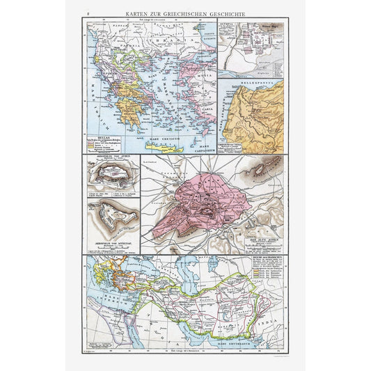 Historic Map - Greece Historic- Droysen 1886 - 23 x 35.52 - Vintage Wall Art