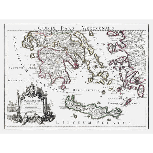 Historic Map - Ancient Greece - De L'isle 1731 - 30.81 x 23 - Vintage Wall Art
