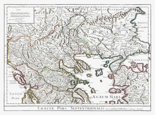 Historic Map - Greece North East - De L'isle 1731 - 31.14 x 23 - Vintage Wall Art