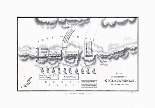 Historic War Map - Cynocephalae Greece Battle - Oxford 1828 - 32.83 x 23 - Vintage Wall Art