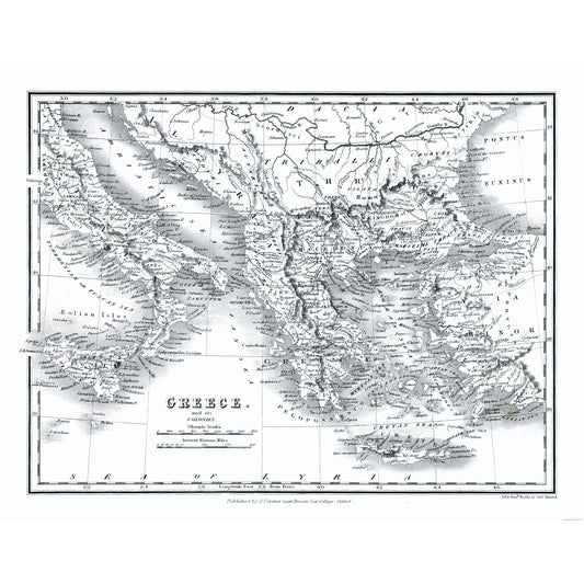 Historic Map - Greece Colonies - Oxford 1828 - 29.20 x 23 - Vintage Wall Art