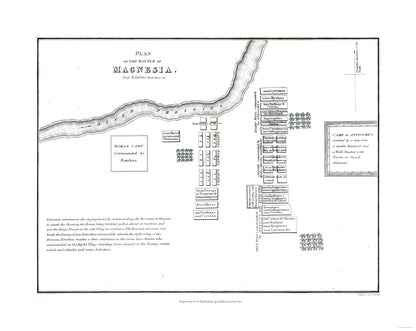 Historic War Map - Magnesia Greece Battle - Oxford 1828 - 28.93 x 23 - Vintage Wall Art