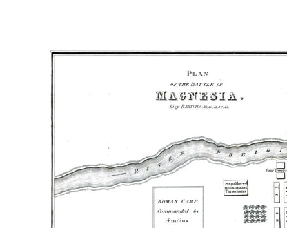 Historic War Map - Magnesia Greece Battle - Oxford 1828 - 28.93 x 23 - Vintage Wall Art