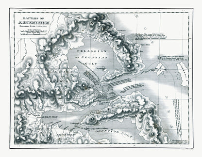 Historic War Map - Artemisium Greece Battles - Oxford 1828 - 29.56 x 23 - Vintage Wall Art