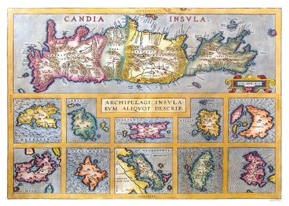 Historic Map - Ancient Greek Islands - Ortelius 1570 - 32.20 x 23 - Vintage Wall Art