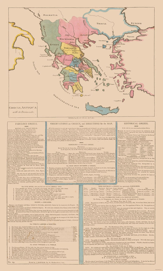 Historic Map - Ancient Greece - Le Sage 1801 - 23 x 38.26 - Vintage Wall Art