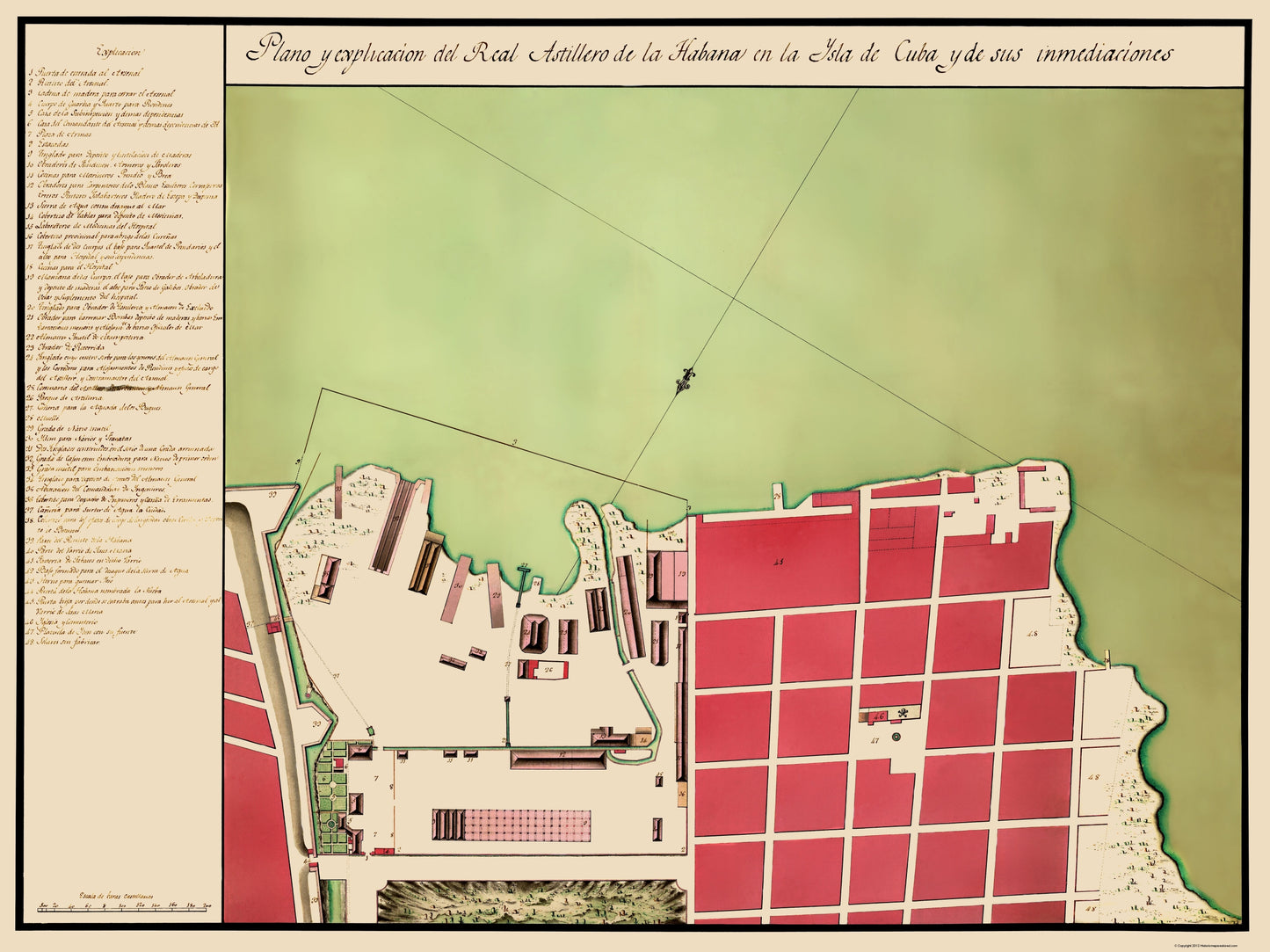 Historic Map - Havana Cuba - 1700 - 23 x 30.70 - Vintage Wall Art