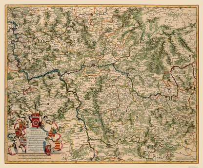 Historic Map - Hesse Germany - De Wit 1688 - 23 x 27.69 - Vintage Wall Art