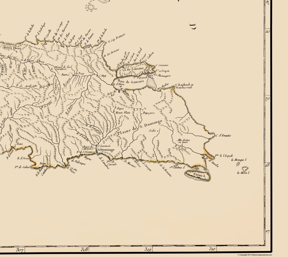 Historic Map - Martinique - Boudet 1750 - 23 x 25.73 - Vintage Wall Art