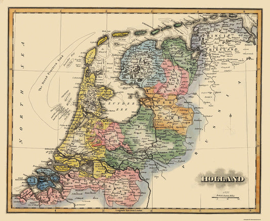 Historic Map - Holland Netherlands - Lucas 1823 - 28.13 x 23 - Vintage Wall Art