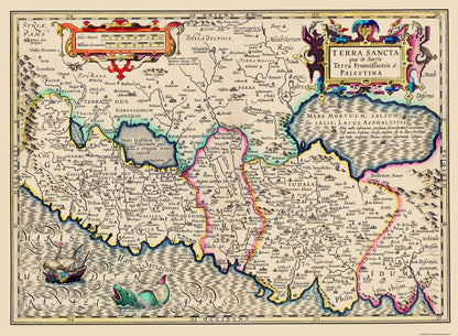 Historic Map - Palestine Israel - Mercator 1630 - 23 x 31.37 - Vintage Wall Art