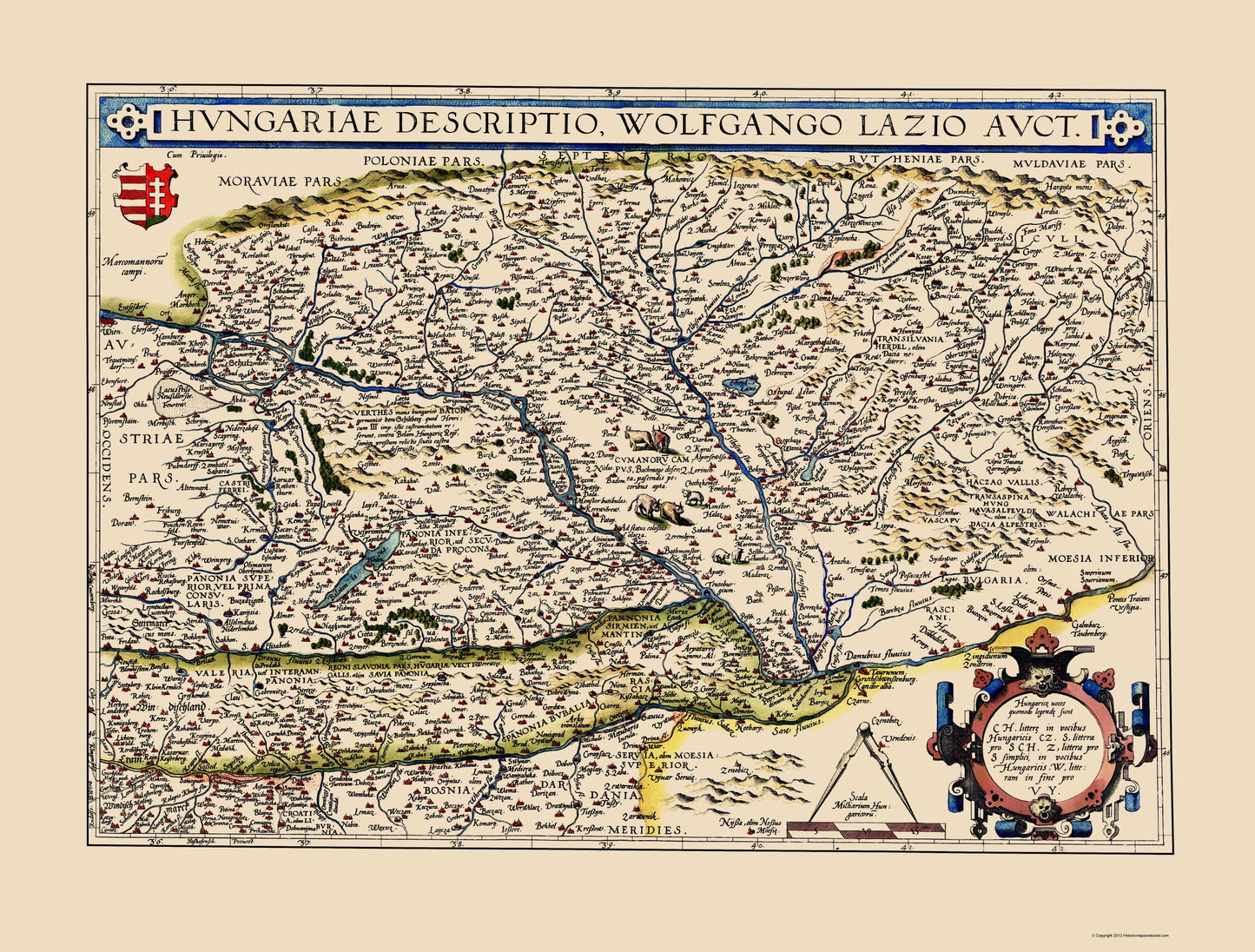 Historic Map - Hungary - Ortelius 1574 - 23 x 30.31 - Vintage Wall Art