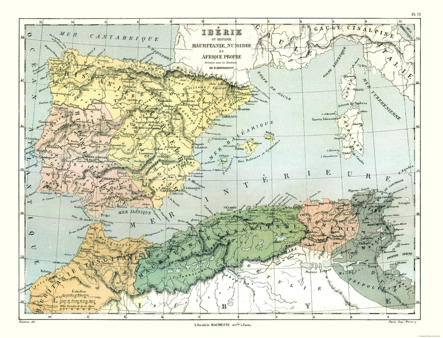 Historic Map - Spain Africa - Cortambert 1880 - 30.07 x 23 - Vintage Wall Art