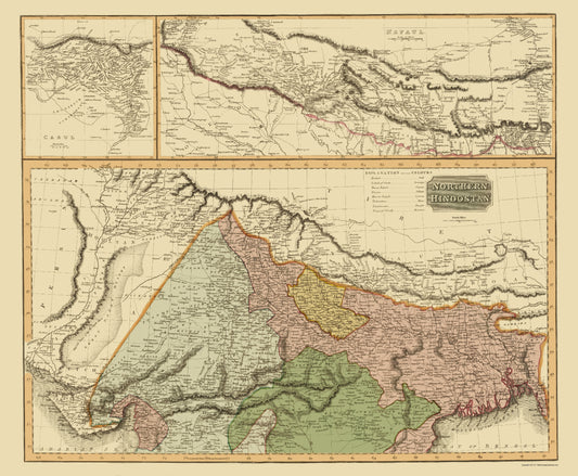 Historic Map - Northern Hindostan British India - Thomson 1817 - 23 x 27.91 - Vintage Wall Art