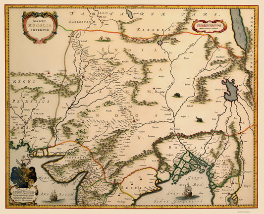 Historic Map - Central Asia - Blaeu 1638 - 23 x 28.36 - Vintage Wall Art