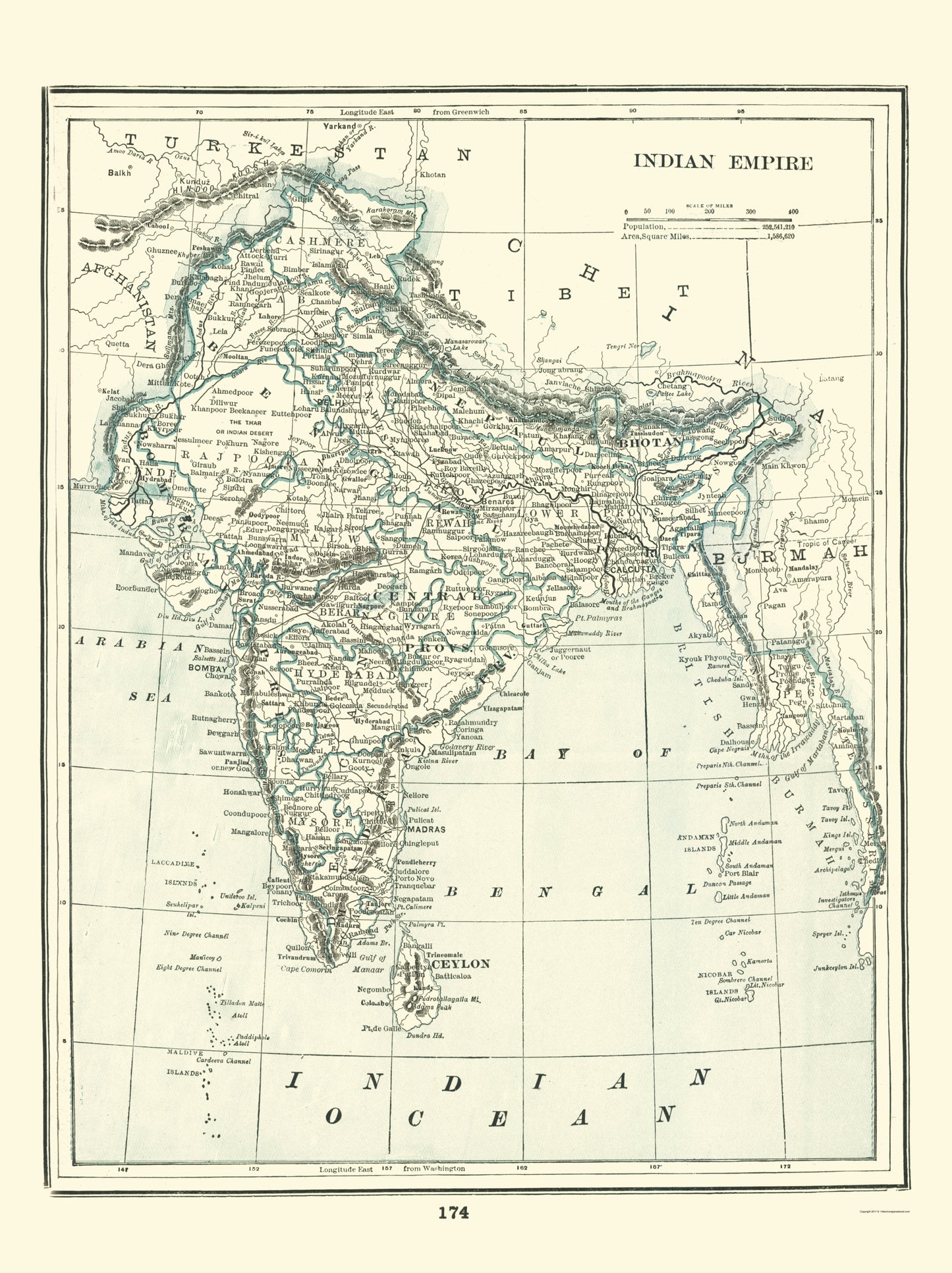 Historic Map - Indian Empire Sri Lanka - Rathbun 1893 - 23 x 30.75 - Vintage Wall Art