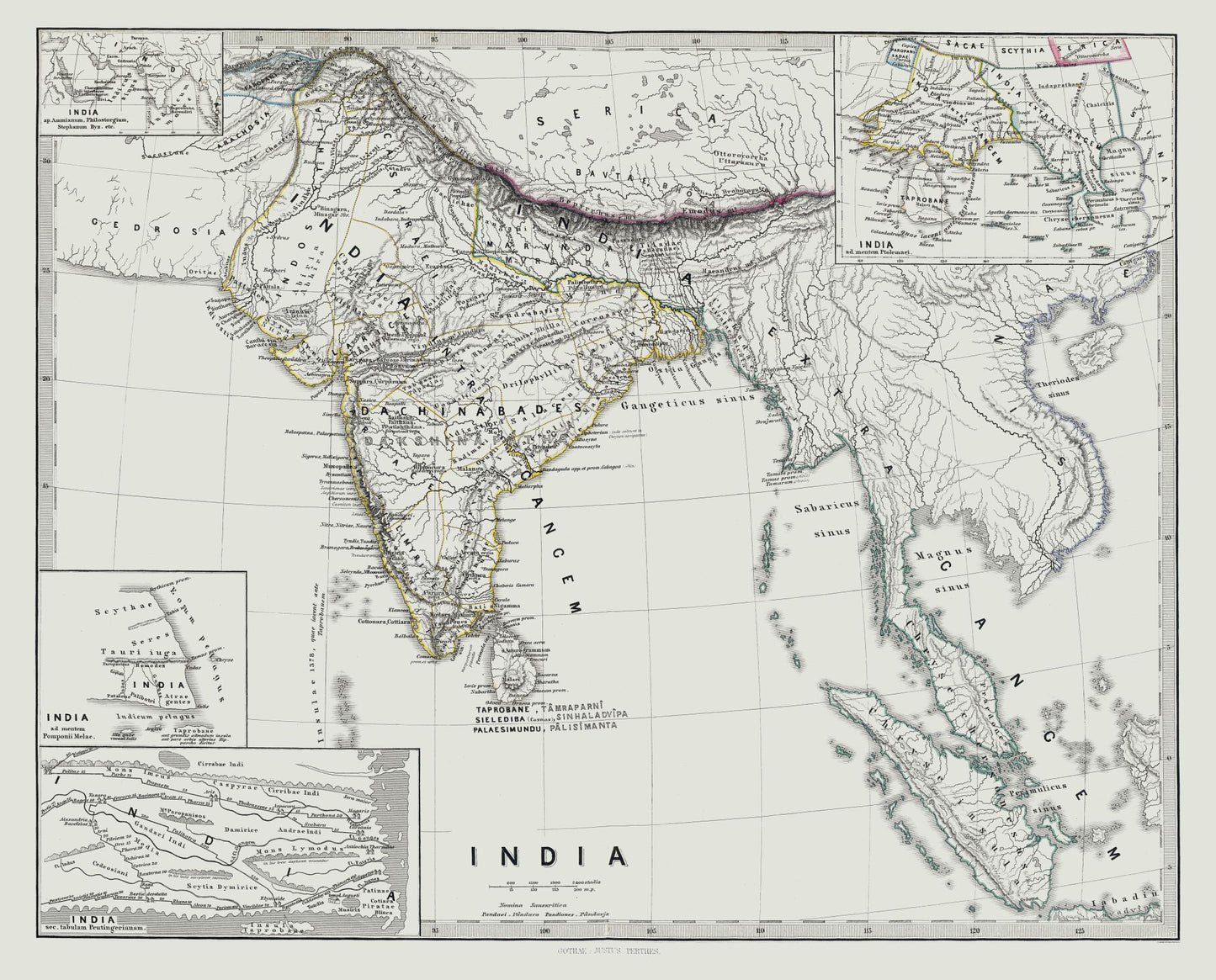 Historic Map - India - Spruner 1865 - 28.51 x 23 - Vintage Wall Art