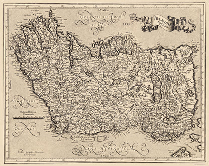 Historic Map - Ireland - Mercator 1595 - 23 x 28.97 - Vintage Wall Art