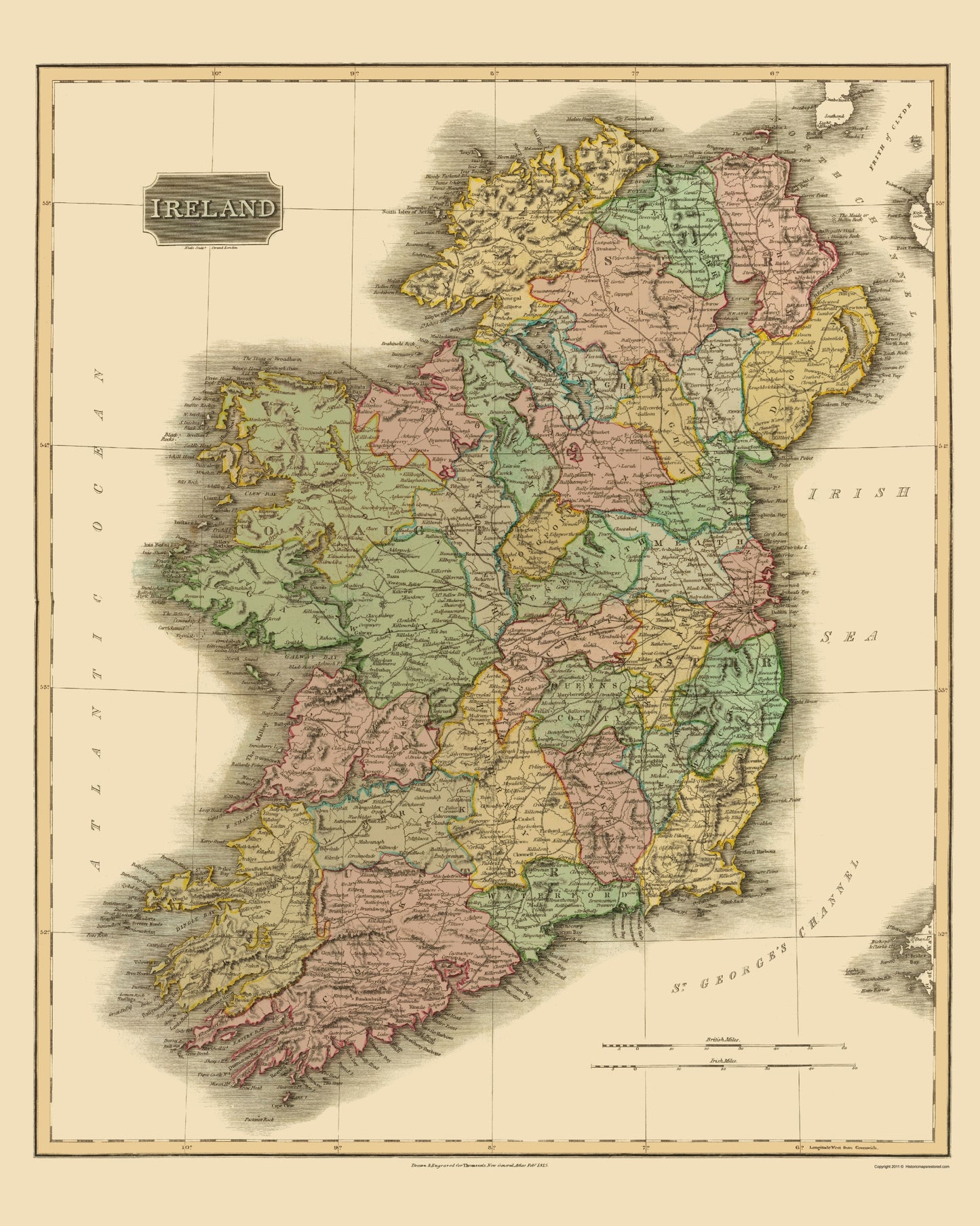 Historic Map - Ireland - Thomson 1817 - 23 x 28.76 - Vintage Wall Art