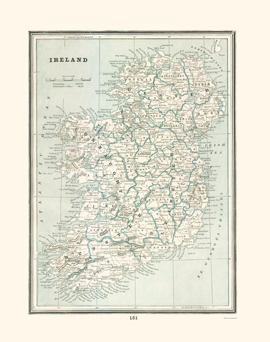 Historic Map - Ireland - Rathbun 1893 - 23 x 29.08 - Vintage Wall Art