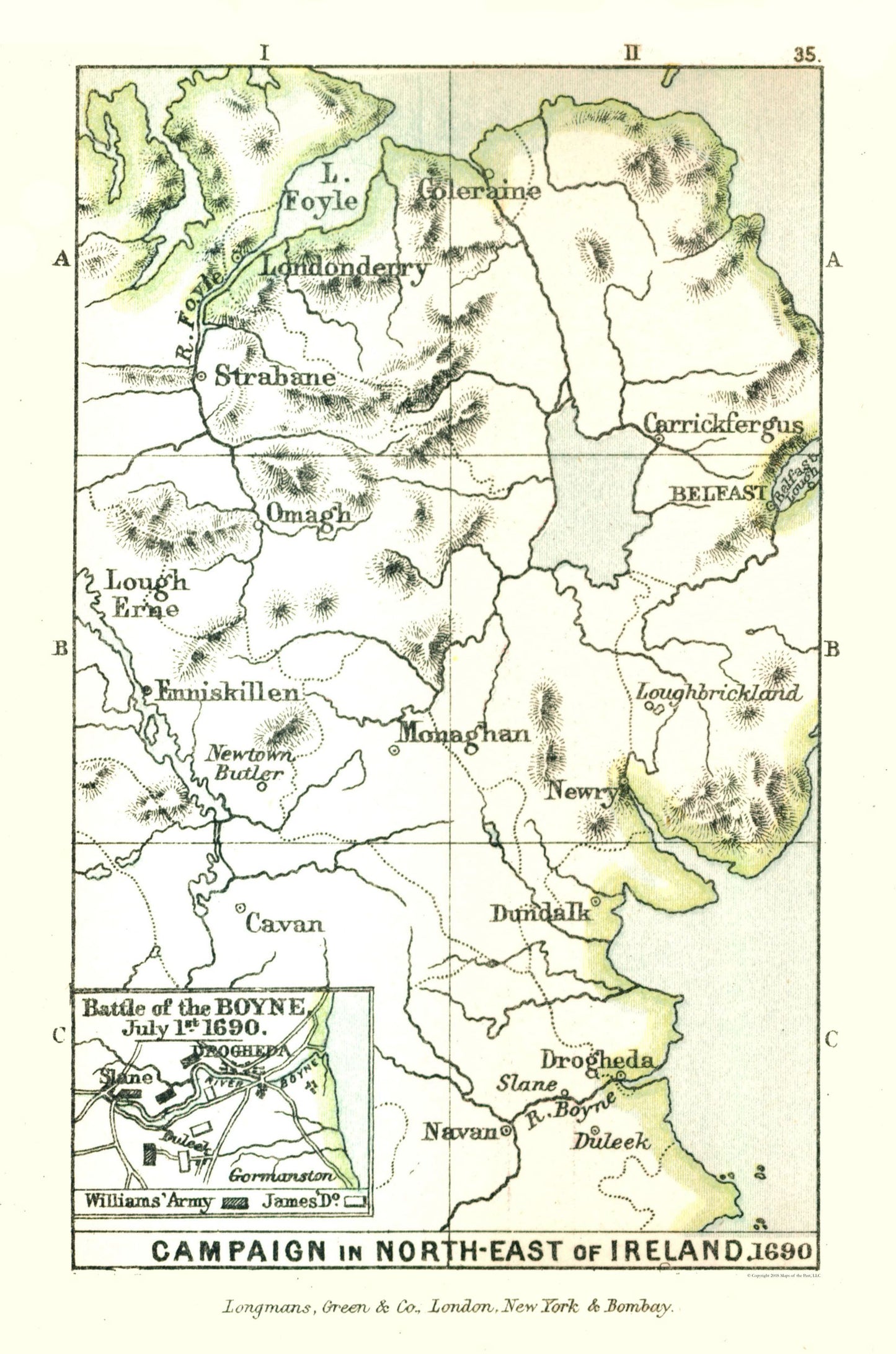 Historic Map - Ireland 1690 - Gardiner 1902 - 23 x 34.74 - Vintage Wall Art