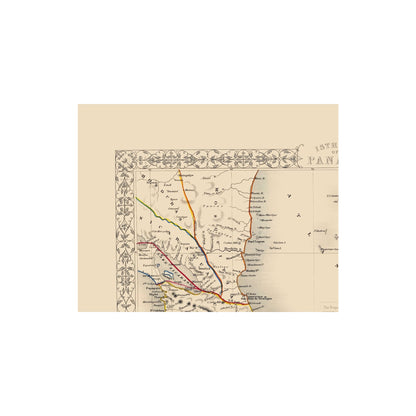 Historic Map - Panama Isthmus - Tallis 1851 - 23 x 28.83 - Vintage Wall Art