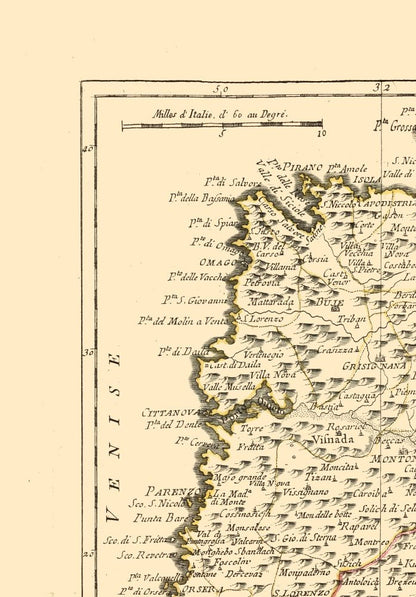 Historic Map - Istria Peninsula - Santini 1794 - 23 x 32.97 - Vintage Wall Art