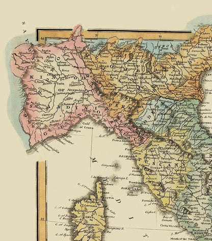 Historic Map - Italy - Lucas 1823 - 23 x 26.19 - Vintage Wall Art
