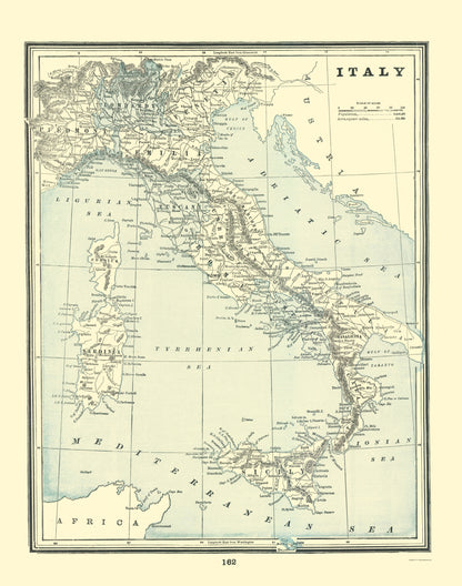 Historic Map - Italy - Rathbun 1893 - 23 x 29.21 - Vintage Wall Art