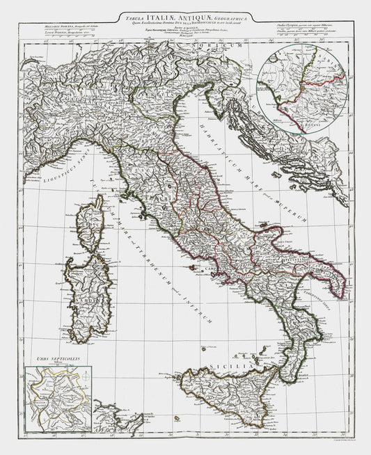 Historic Map - Italy Ancient - D'Anville 1799 - 23 x 28.23 - Vintage Wall Art