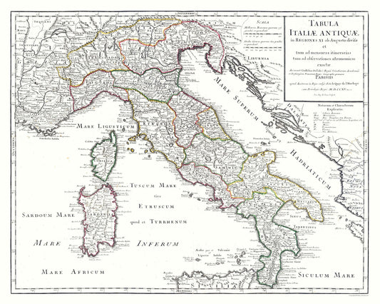 Historic Map - Italy Ancient - De L'isle 1731 - 28.81 x 23 - Vintage Wall Art