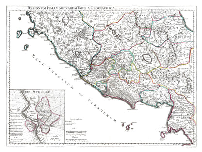 Historic Map - Italy West - De L'isle 1731 - 30.56 x 23 - Vintage Wall Art