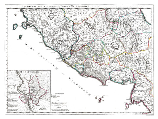 Historic Map - Italy West - De L'isle 1731 - 30.56 x 23 - Vintage Wall Art