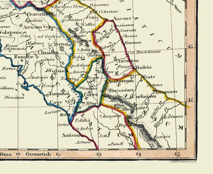 Historic Map - Italy Northern Ancient - Fenner 1830 - 28.09 x 23 - Vintage Wall Art