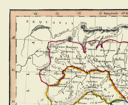 Historic Map - Italy Northern Ancient - Fenner 1830 - 28.09 x 23 - Vintage Wall Art