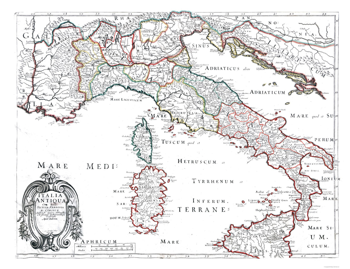 Historic Map - Italy Ancient - Sanson 1641 - 29.93 x 23 - Vintage Wall Art