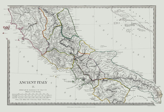 Historic Map - Italy Central Ancient - Chapman 1830 - 33.79 x 23 - Vintage Wall Art