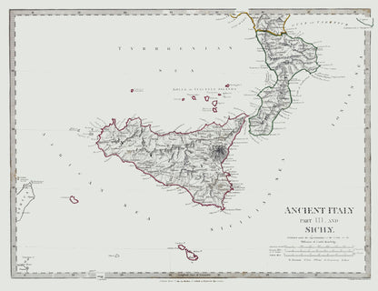 Historic Map - Italy Southern Ancient - Chapman 1830 - 29.92 x 23 - Vintage Wall Art