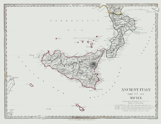 Historic Map - Italy Southern Ancient - Chapman 1830 - 29.92 x 23 - Vintage Wall Art