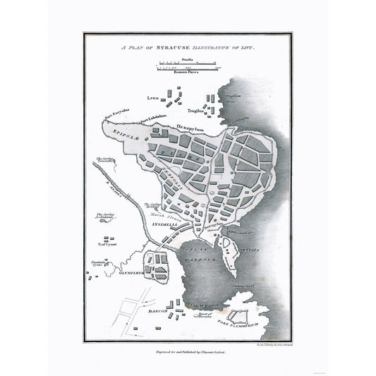 Historic Map - Syracuse Province Italy - Oxford 1828 - 23 x 30.86 - Vintage Wall Art