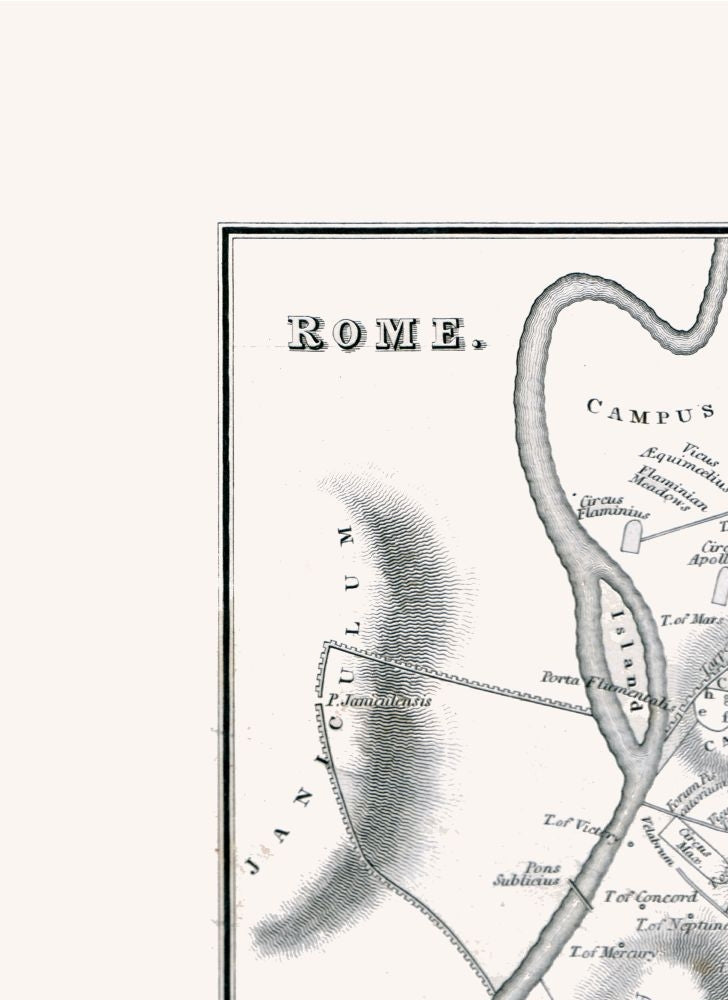 Historic Map - Rome Italy - Oxford 1828 - 23 x 31.57 - Vintage Wall Art